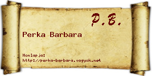 Perka Barbara névjegykártya